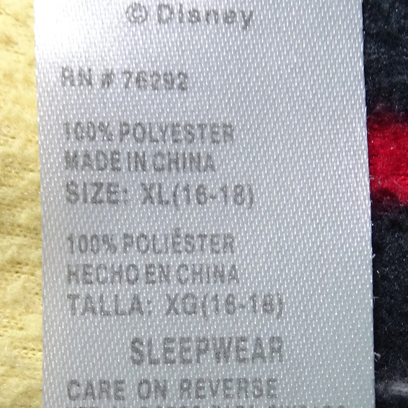 Disney Fleece Mickey & Minnie Mouse Sleepwear XL - Picture 4 of 5